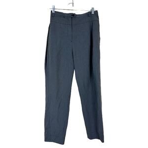 Moyuru Japan xHigh Rise Straight Dress Pants Gray Pinstripe Office Work One Size